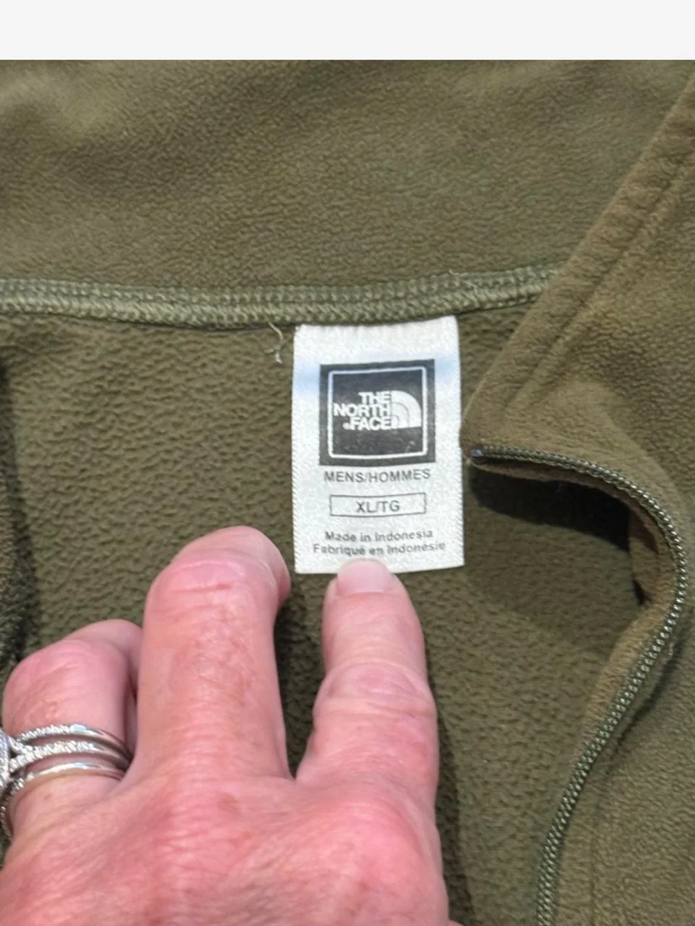 The North Face Men’s Olive Green Half-Zip Fleece Pullover